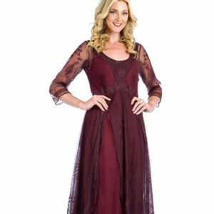 Nataya Dresses - Nataya Rich Burgundy Vintage Inspired Dress Nataya Dresses - Nataya Rich Burgundy Vintage Inspired Dress