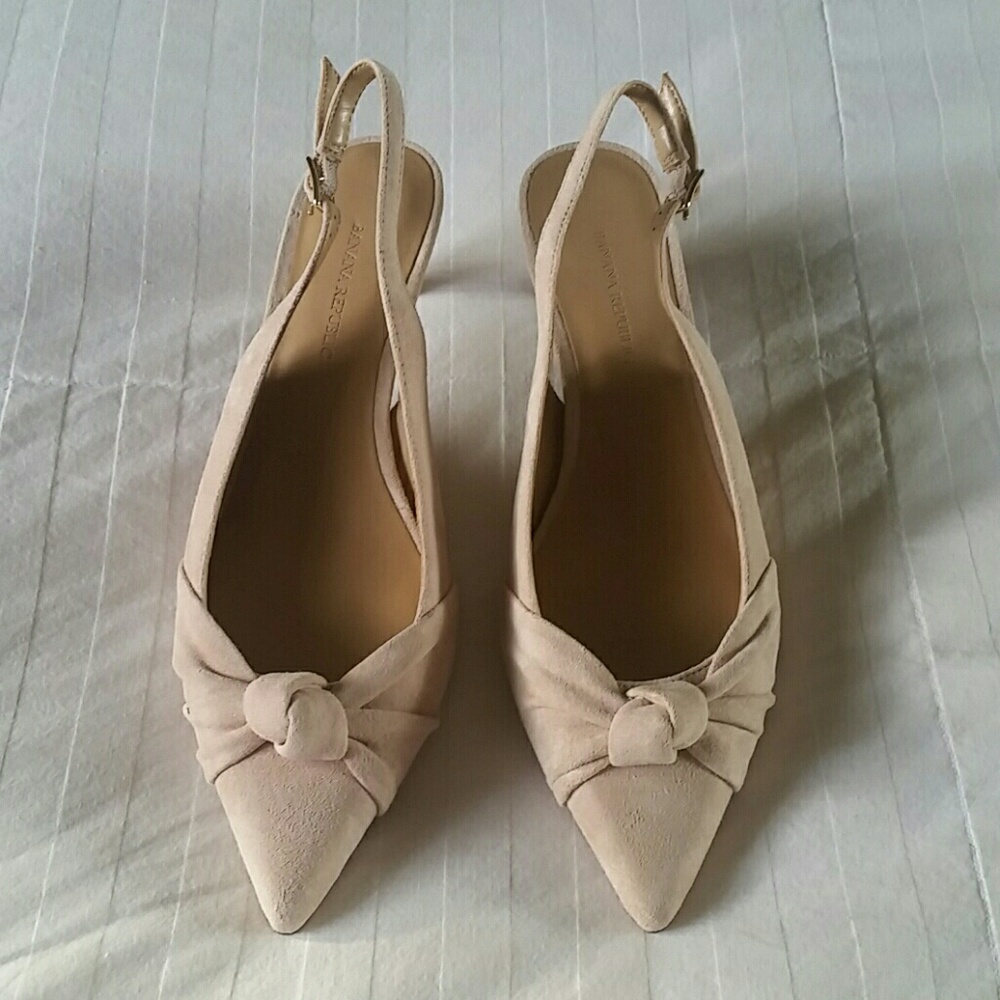 Suede slingbacks