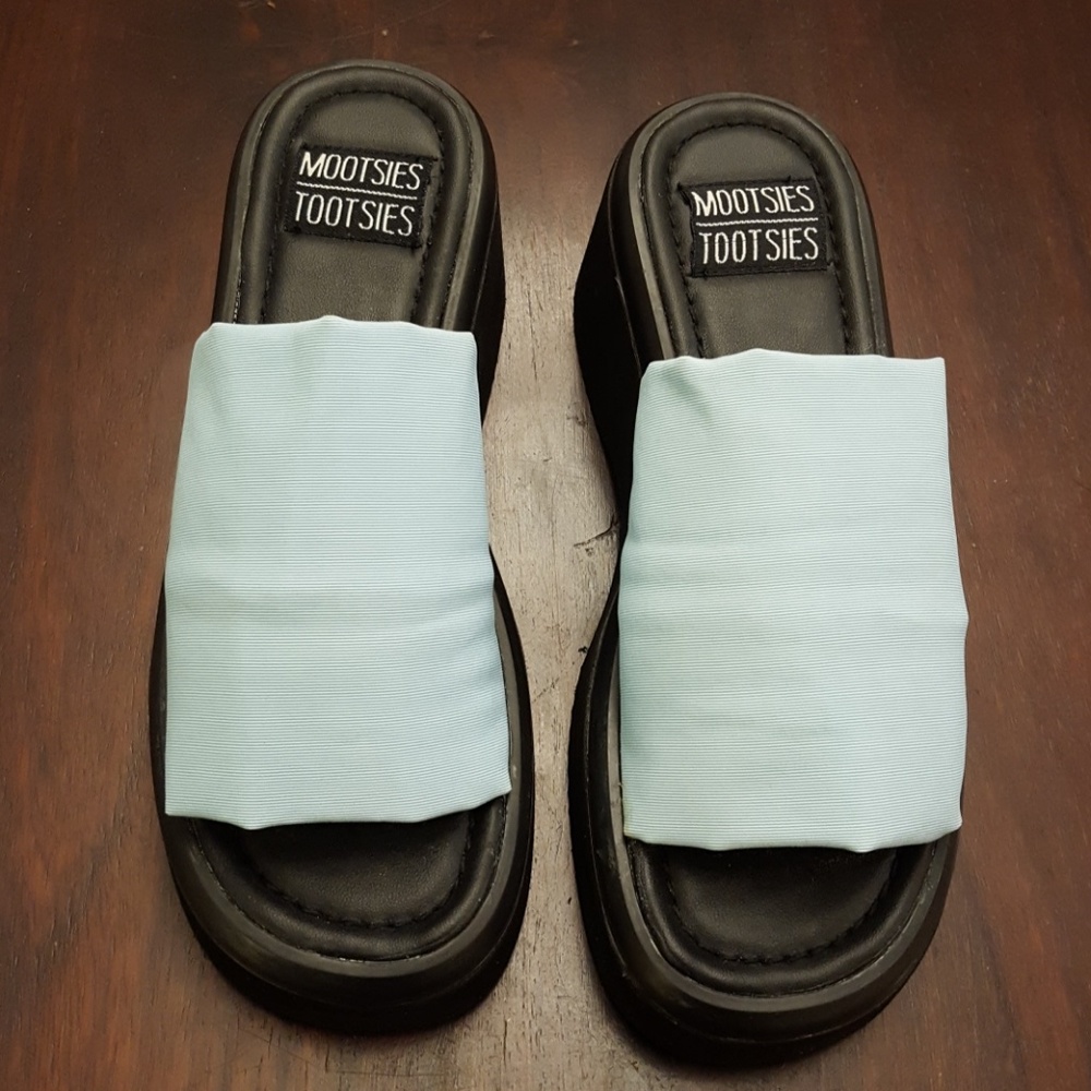 NWOT...Pale Blue Platform Sandals