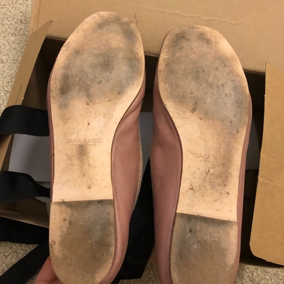 Zara lace up ballet flat in nude - Picture 3 of 7