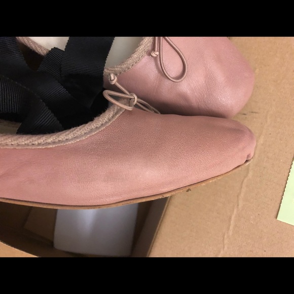 Zara lace up ballet flat in nude - Picture 4 of 7