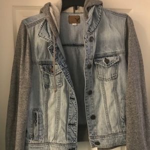 American Eagle Outfitters Denim/Gray Hoodie