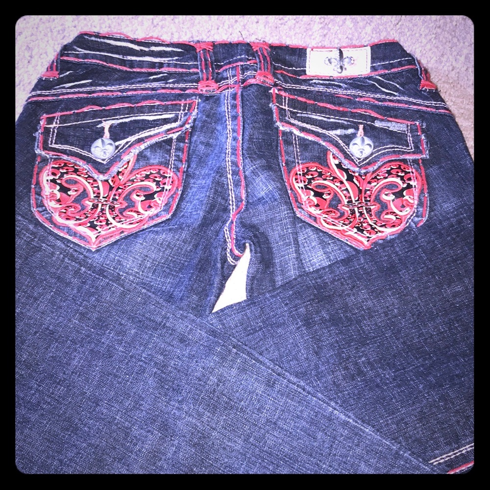 Laguna Beach red stitch long jeans