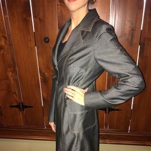 Cache collection dark denim trench