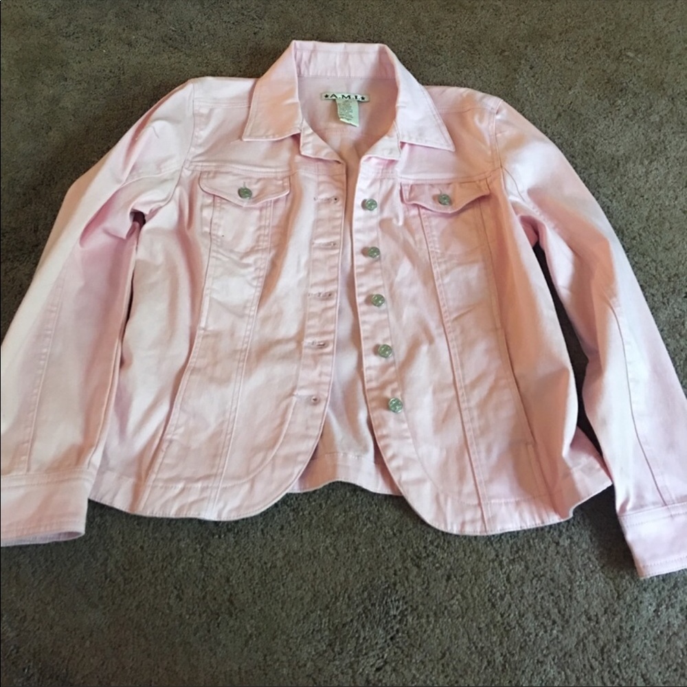 Pink denim jacket 😹