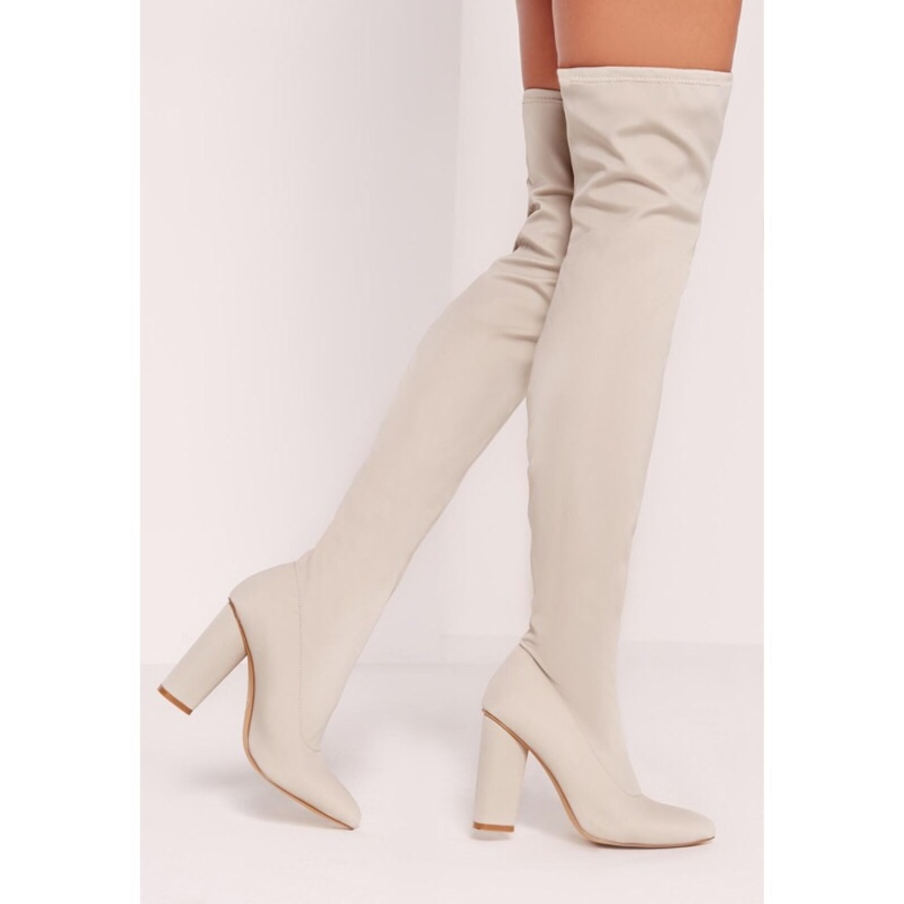 Missguided creme boots