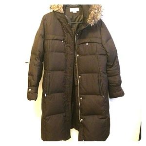 Brand new Mk coat with detachable faux fur hood