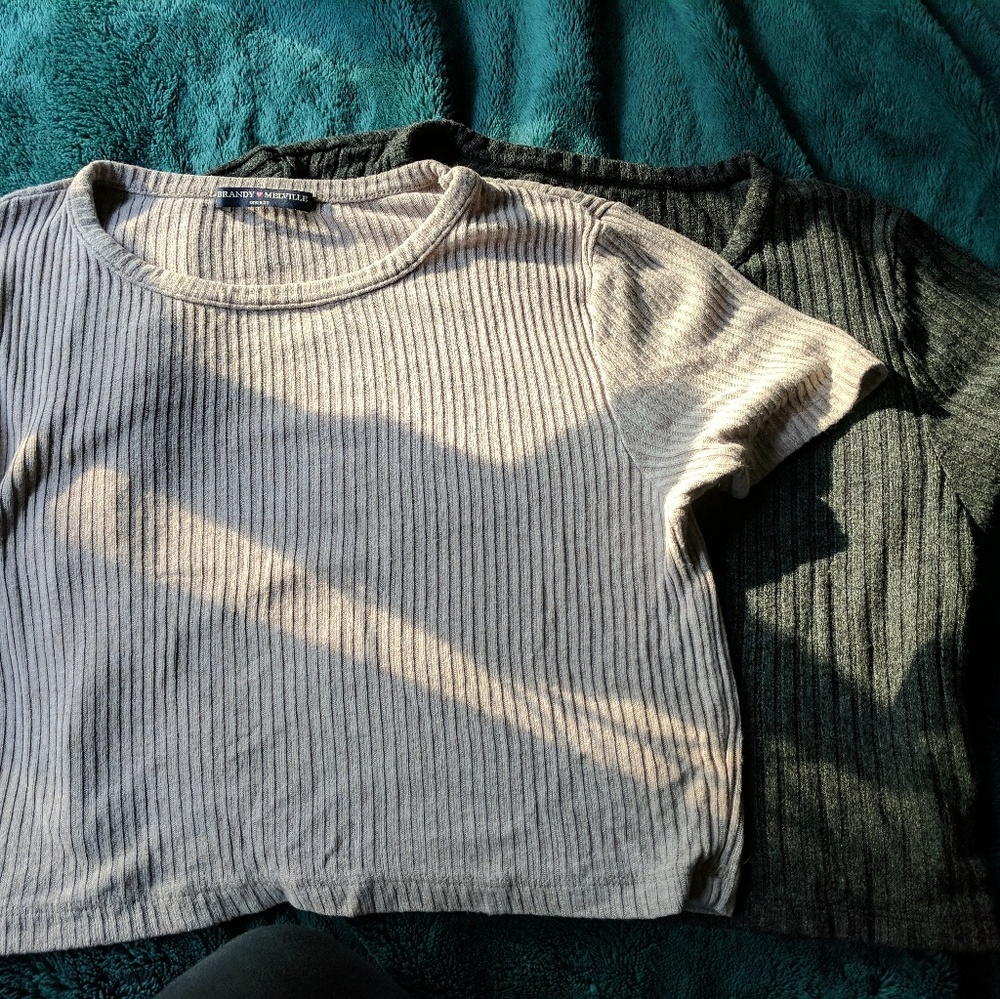 Brandy Melville Ribbed Crop Top Set