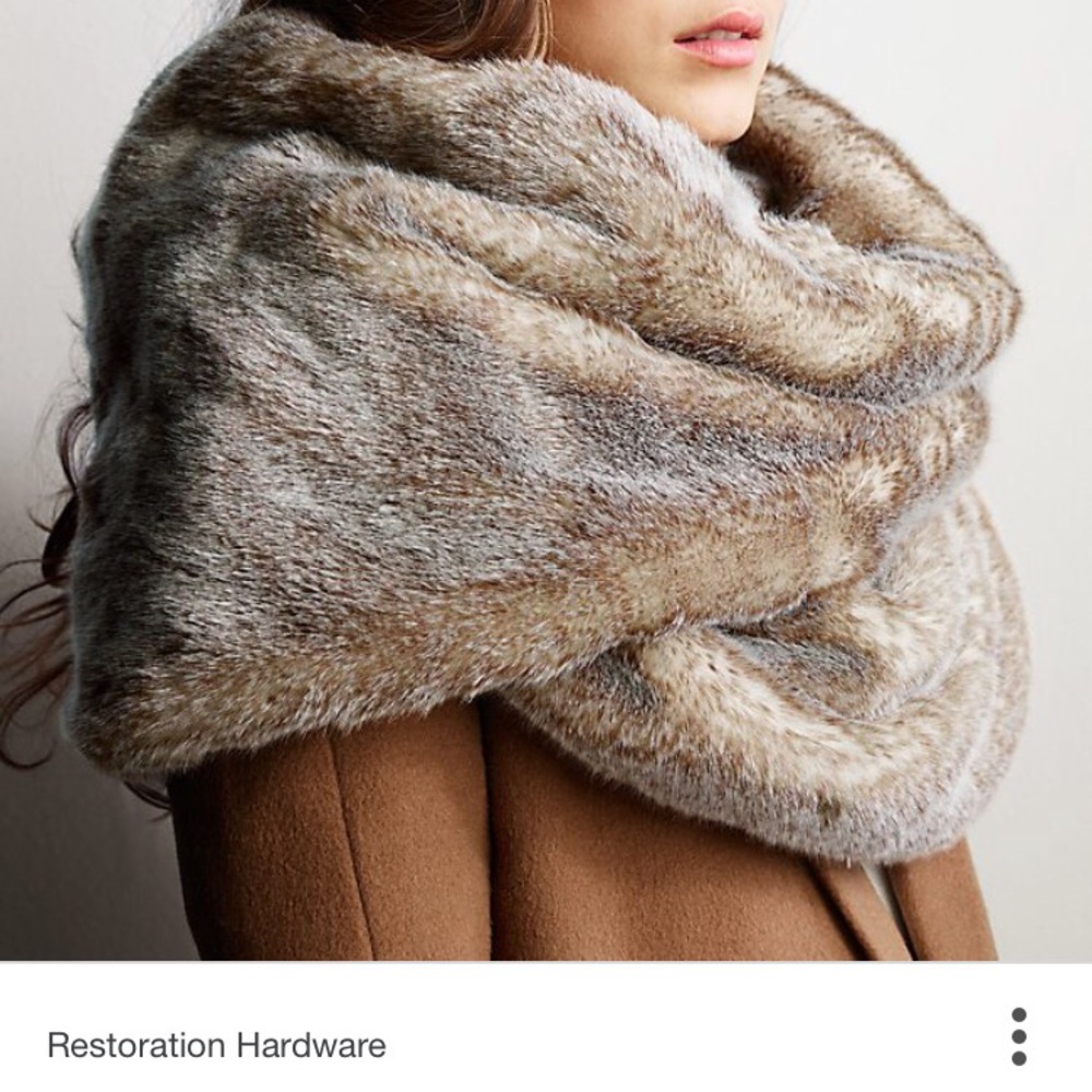 NWT Restoration Hardware Faux Fur Wrap