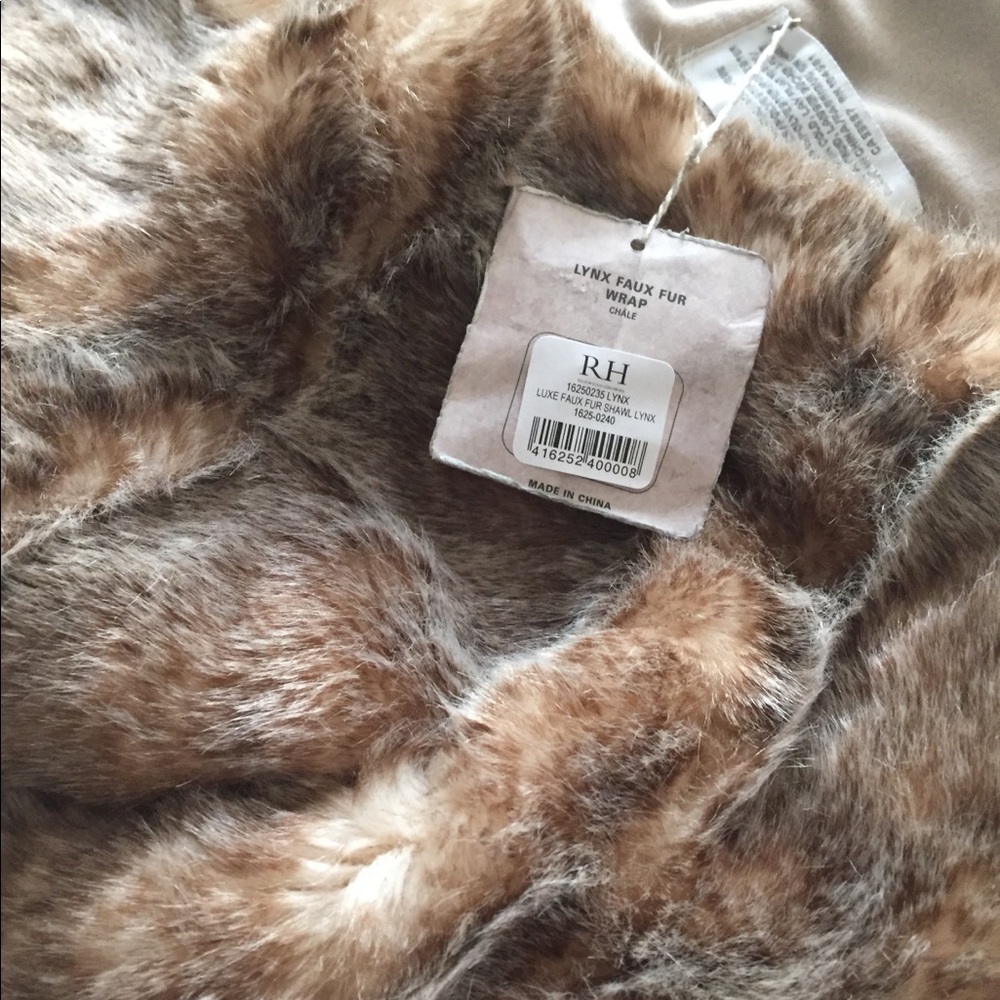 NWT Restoration Hardware Faux Fur Wrap