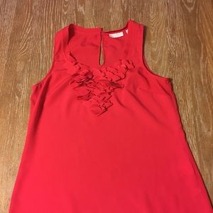 Red hot ruffled tank for summer! Size S