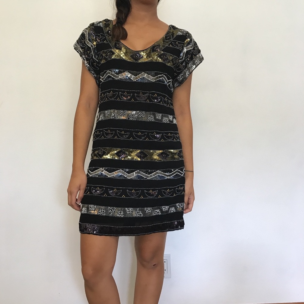 French Connection Beaded Sequin Mini
