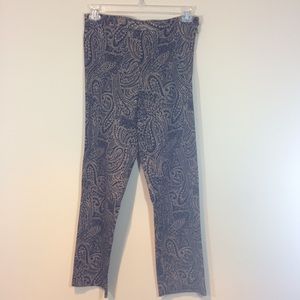 Ralph Lauren Paisley Pants Size 8 Black/tan
