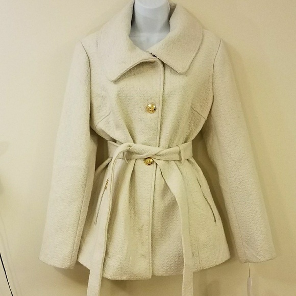 Jessica Simpson Ivory Lined Belted Trench Coat NWT