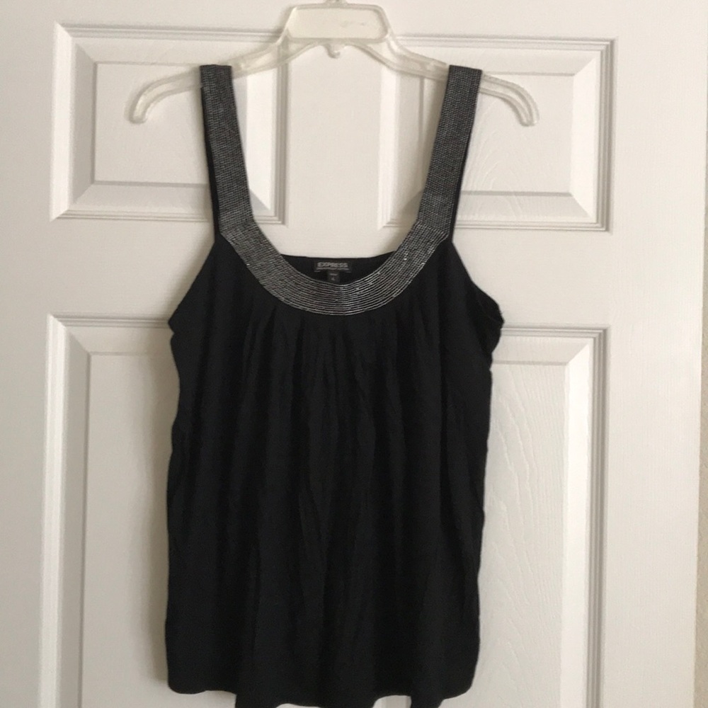 Flowy black tank with silver details