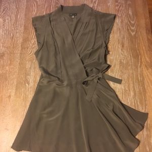 Olive Anthropologie silk tank