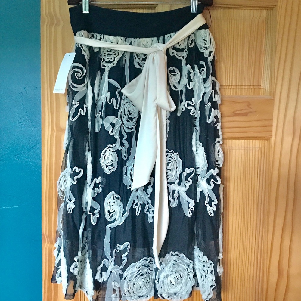 Black Floral Midi Skirt, DownEast New