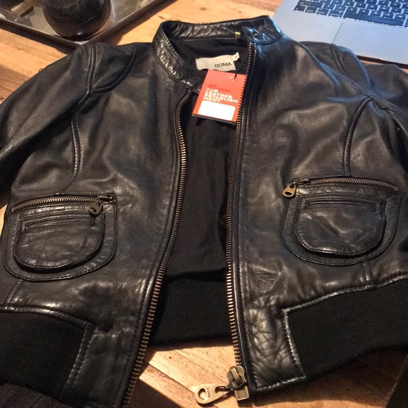 doma leather bomber jacket