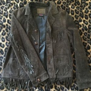 Ralph Lauren 100% Leather Fringe Jacket