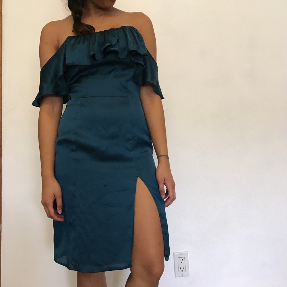 Lovers + Friends Satin ruffle dress