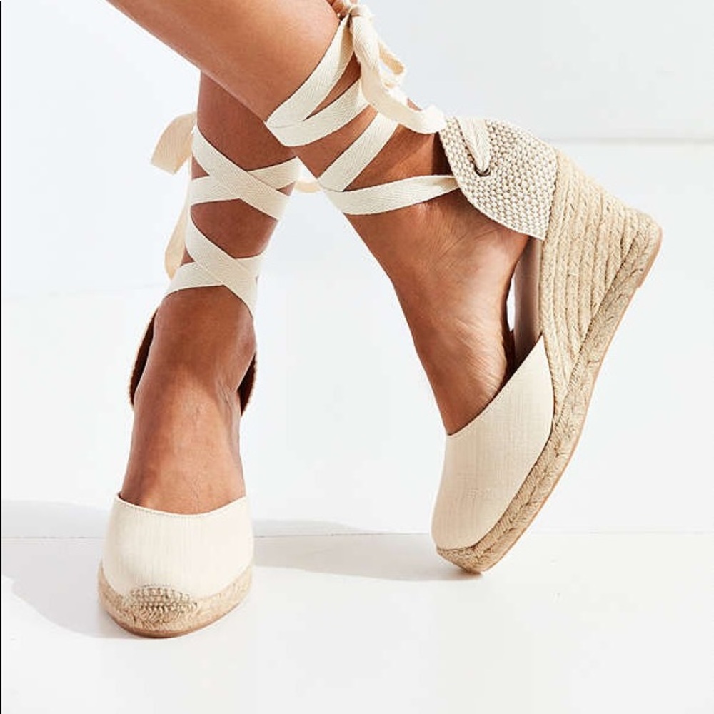 Soludos Linen Tall Wedge
