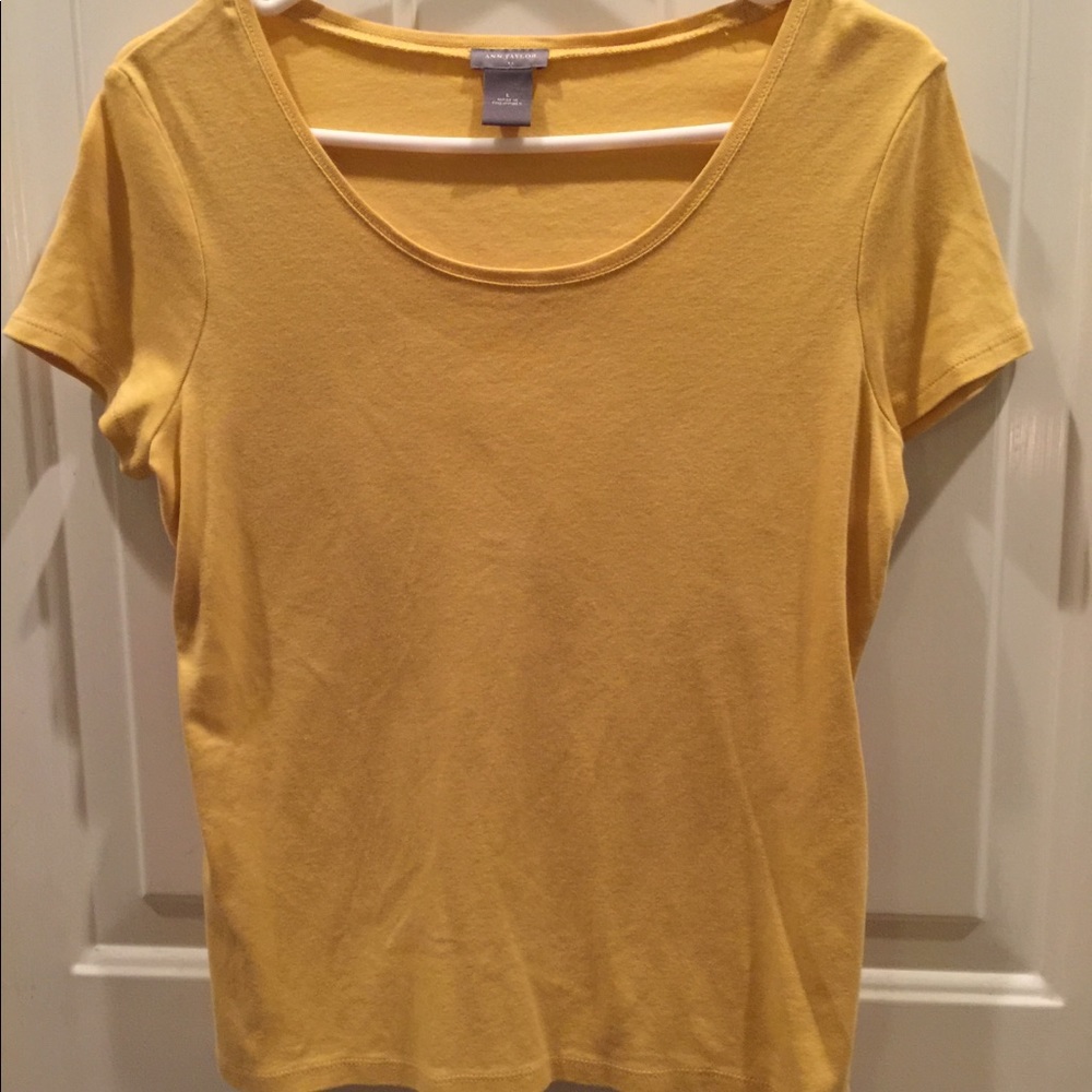 Ann Taylor Pima Cotton Scoop Neck Tee Size Large