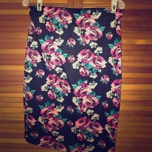Floral midi skirt