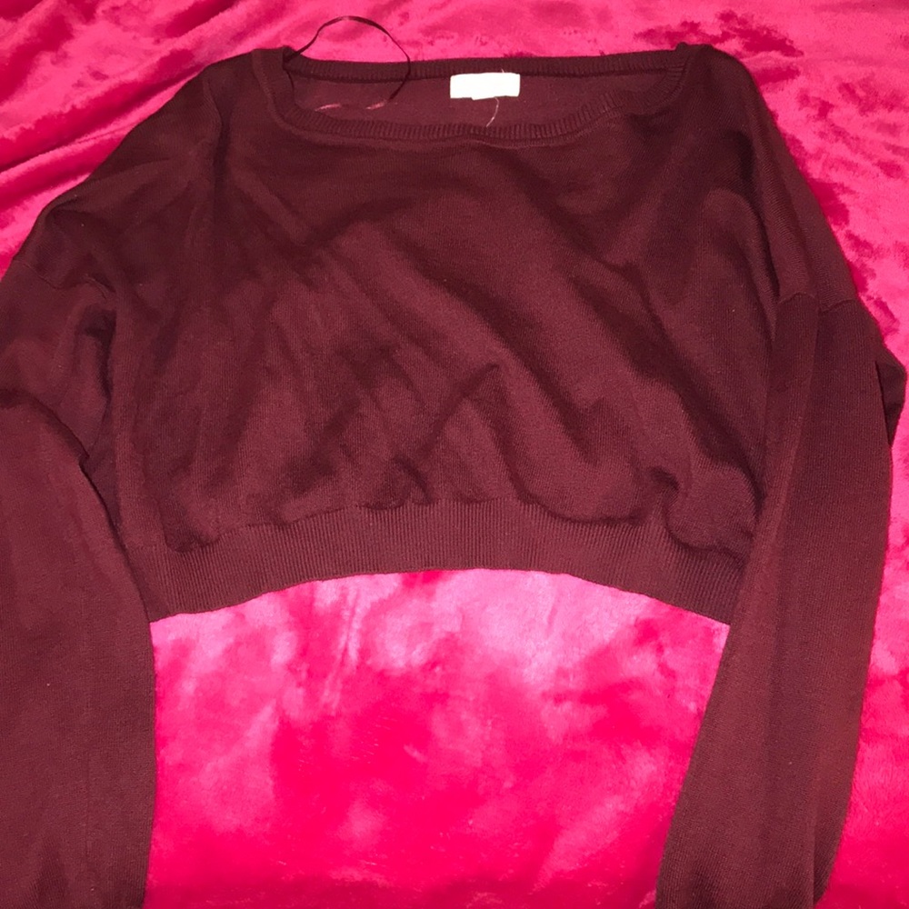 Burgundy crop top sweater