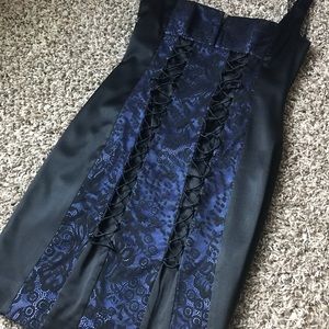 Fitted black dress with some lace