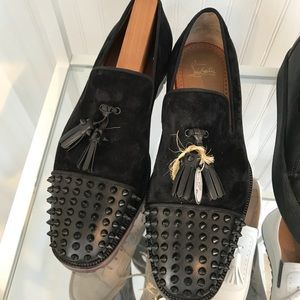 Black Studded Louboutin Men Shoes