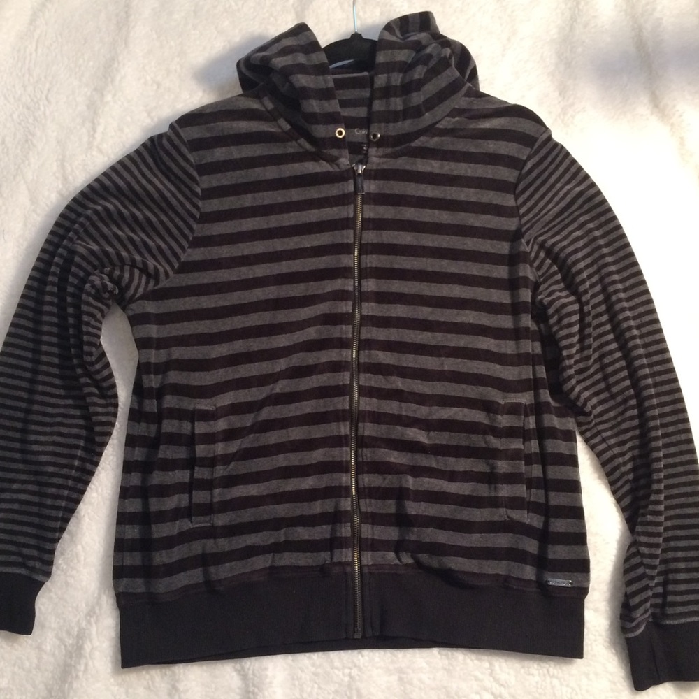 Calvin Klein Striped Zip Up Hoodie