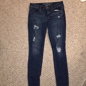 Dark wash ripped jeans