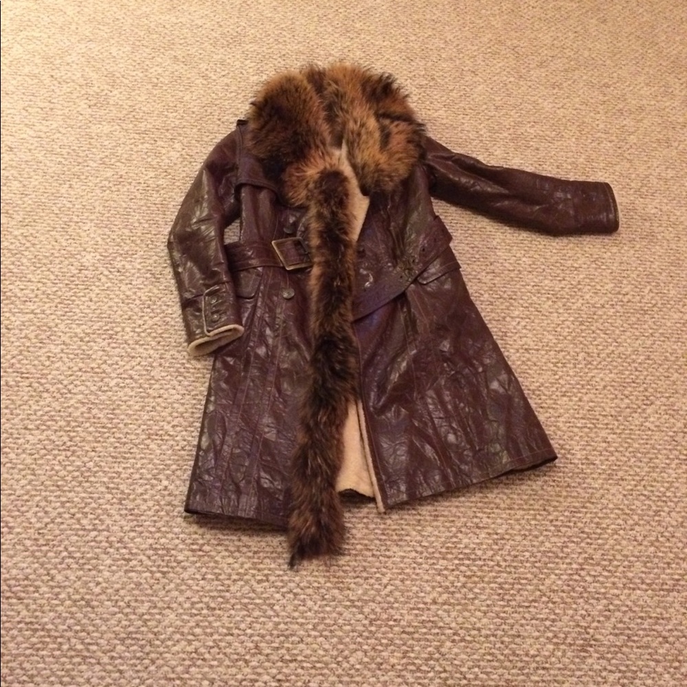 Long Leather Fur Jacket