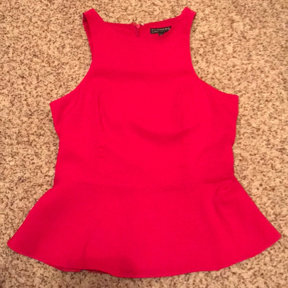 Express hot pink peplum top