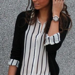 Vertical stripe blouse