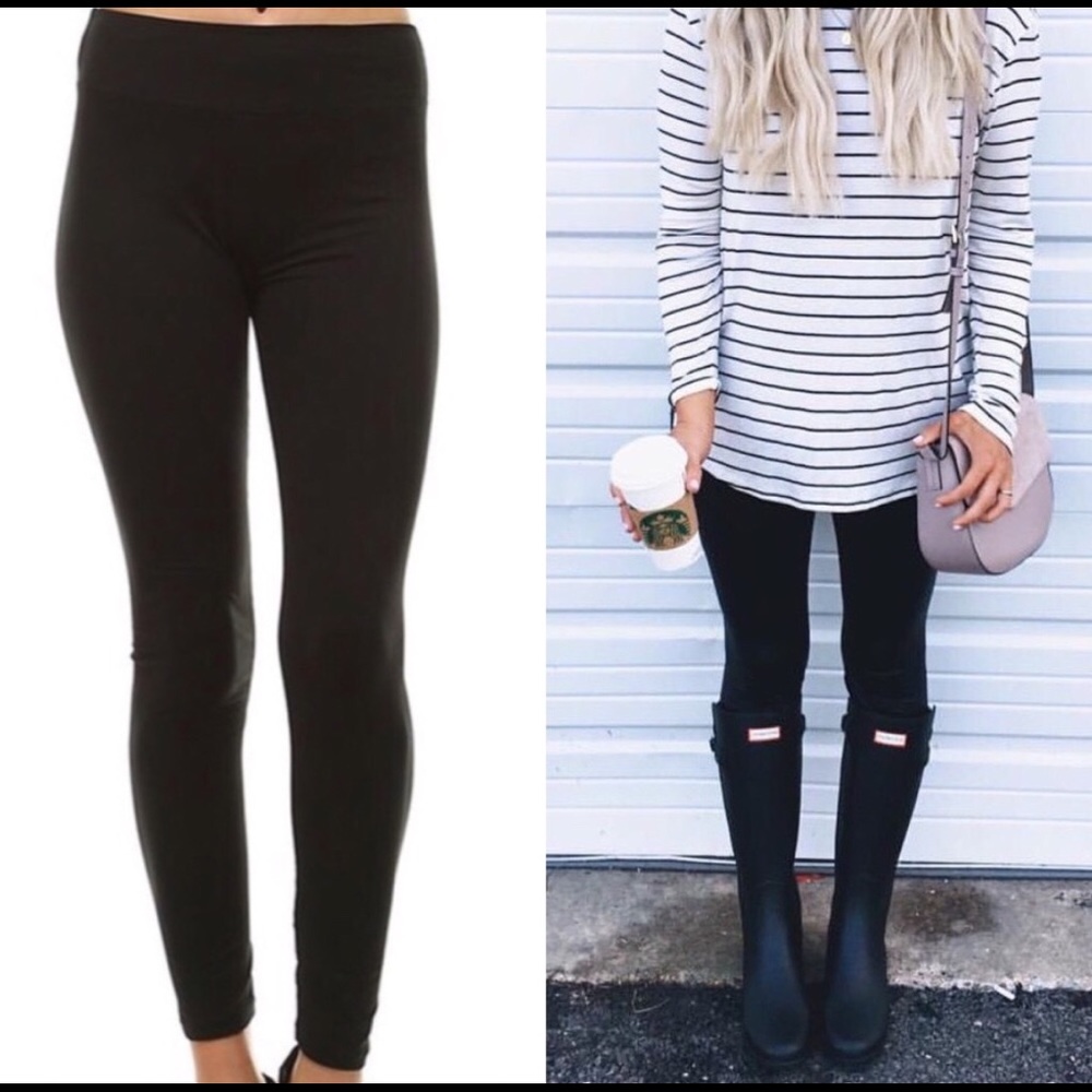 Peachskin Black Leggings