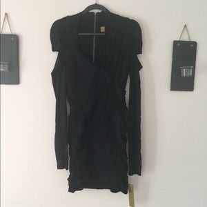 NWT - NICOLE MILLER black rouged dress