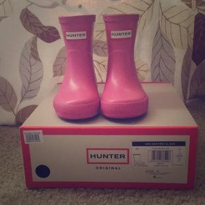 Hunter original pink boots toddler as 4