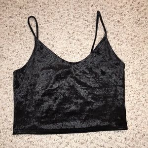 CLEAR OUT. MAKE OFFERS black velvet crop top