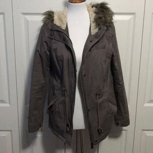Gray H&M parka jacket.