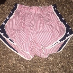 lauren james seersucker american flag shorts