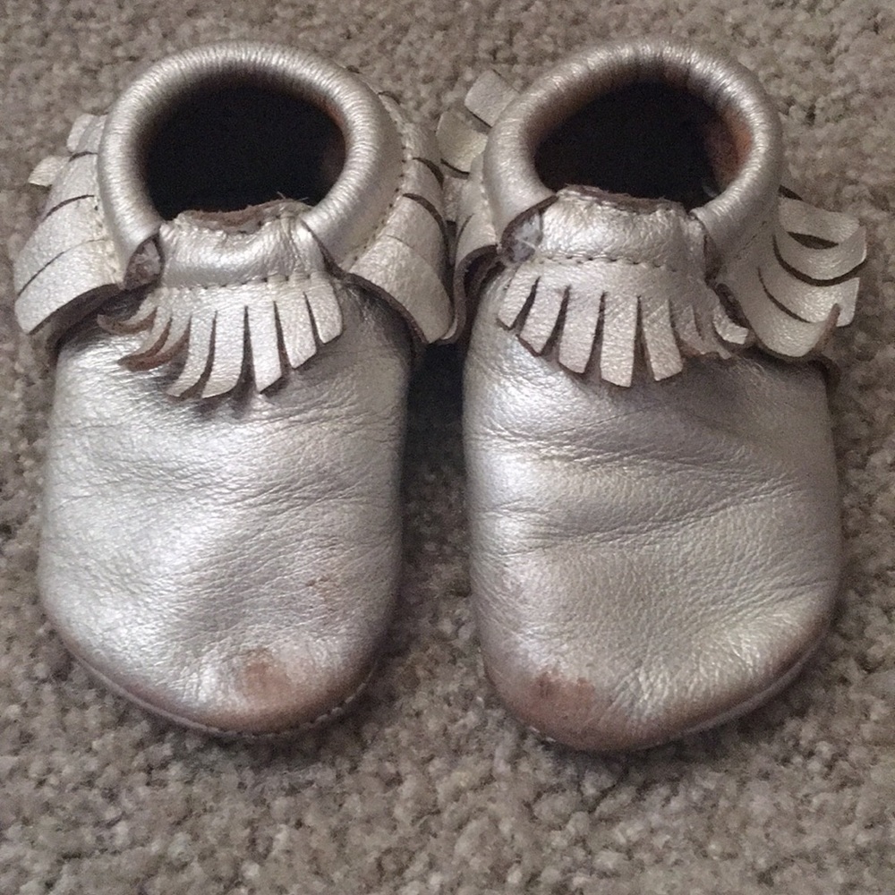 Freshly picked gold moccasins sz 4