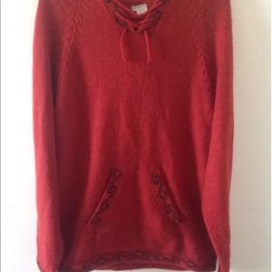 Alpaca Connection Red/Black Hood Sweater!  2 X