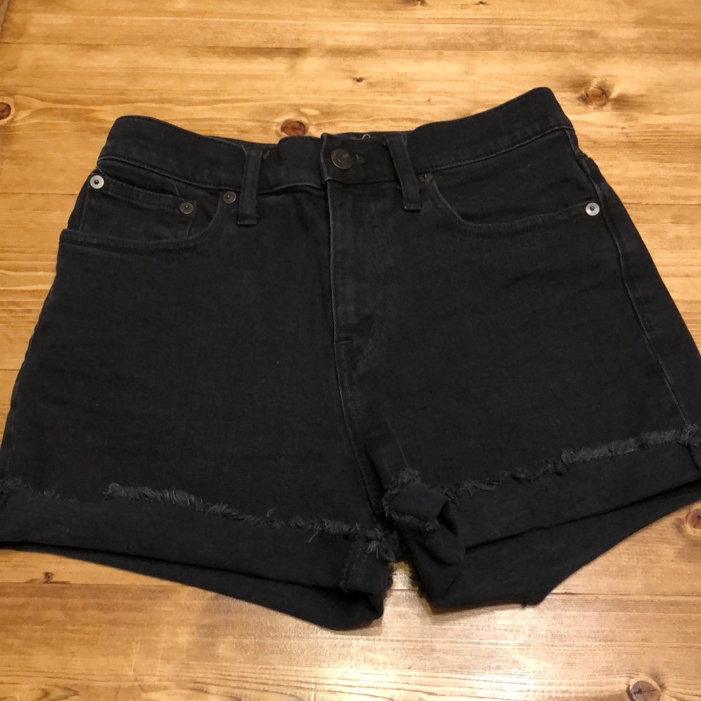 Madewell High Rise Black Denim Shorts