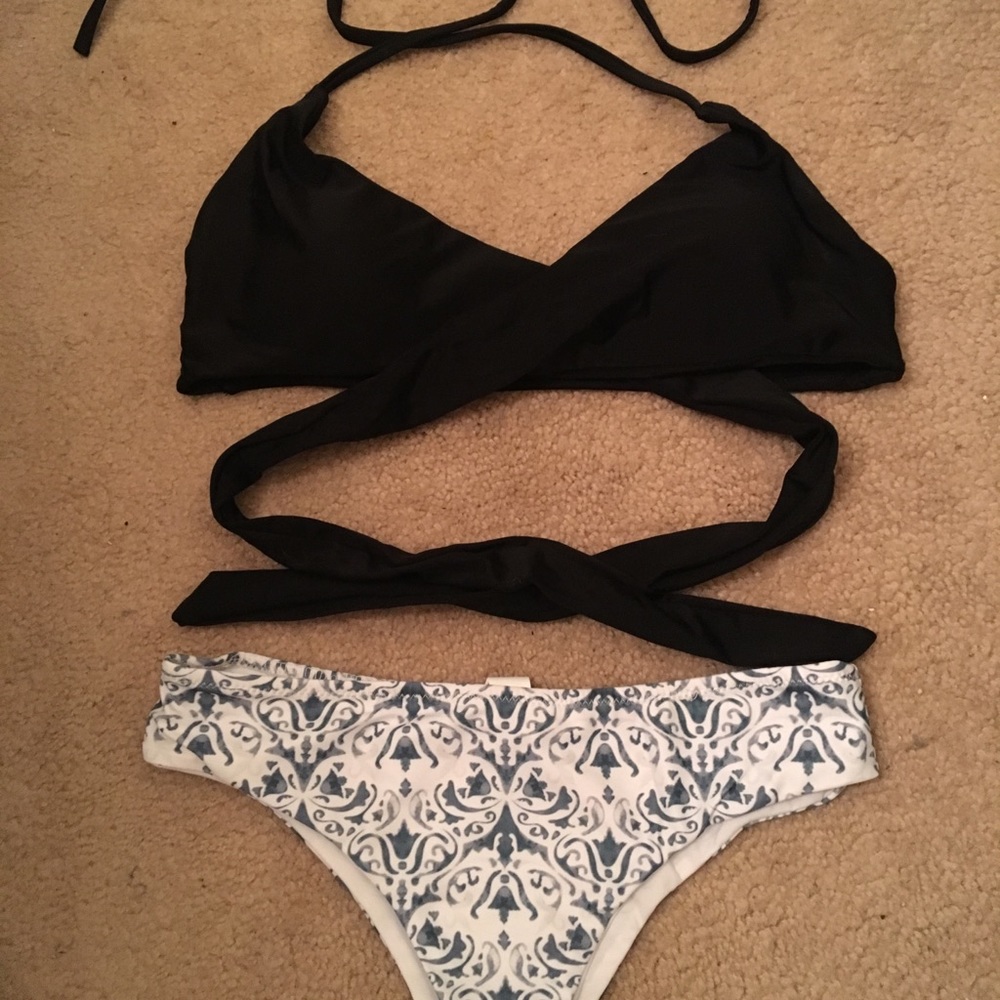 wrap around bikini mismatch set