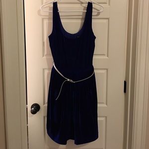 Blue velvet dress