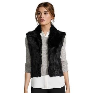 Adrienne Landau Black Rabbit Fur Vest