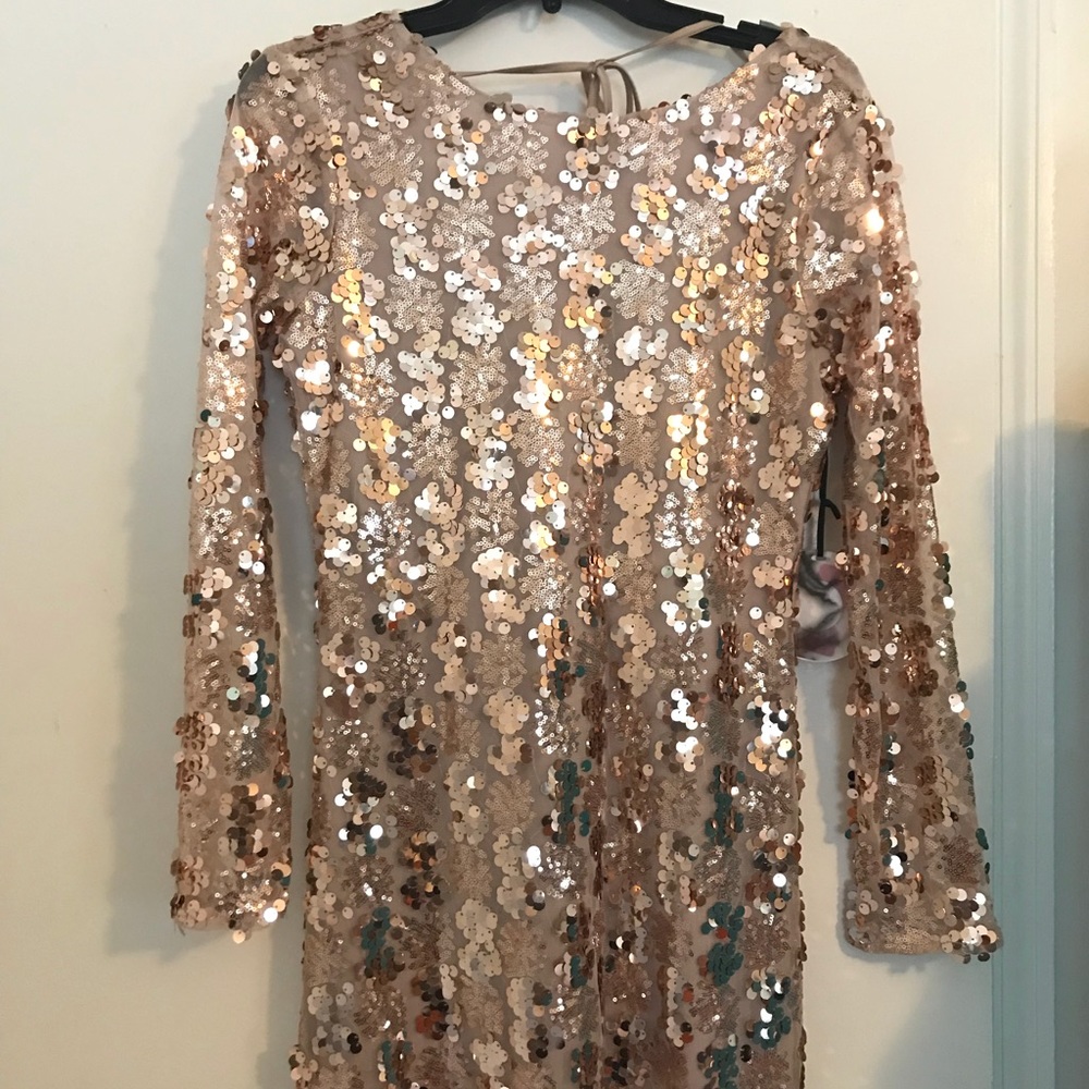 Line and Dot Sequin Dress