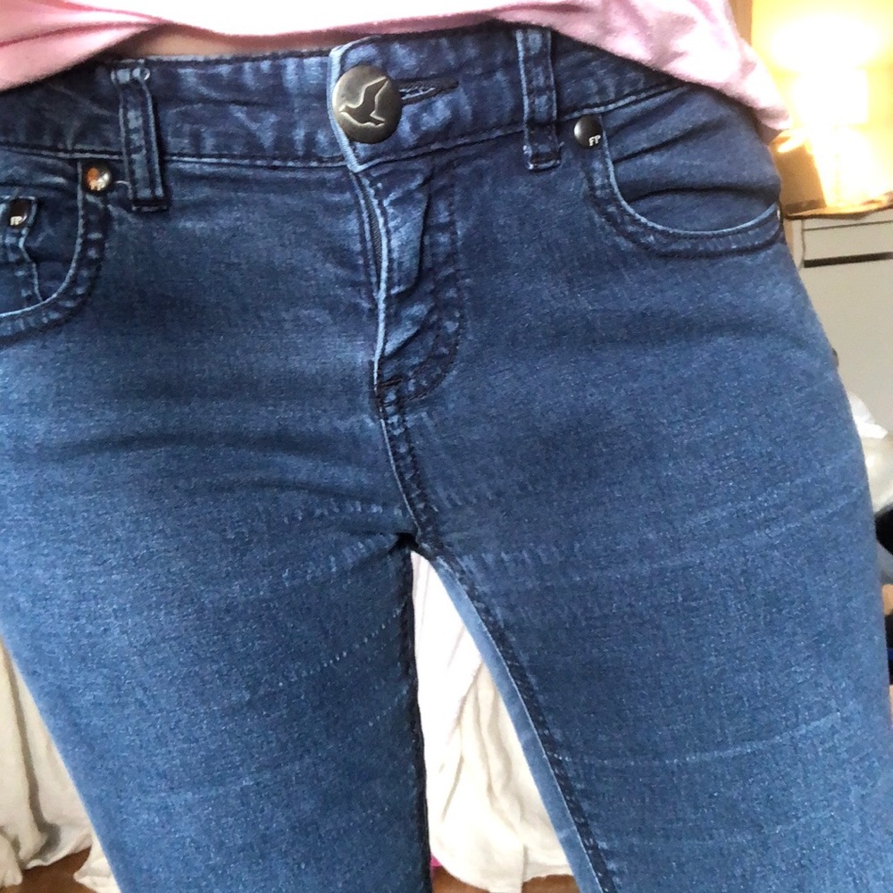 Free People Stretchy Blue Skinny Jean