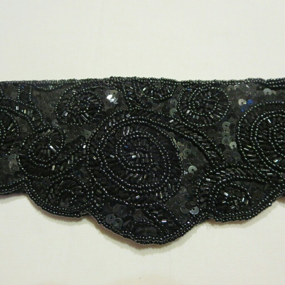 Black Stretch Belt w Sequins